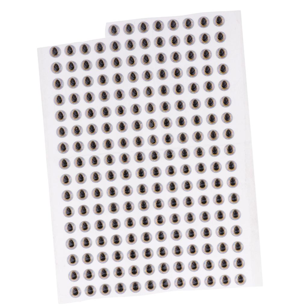 Holographic Fishing Lure Eyes Epoxy Coated 3D Eye Stickers DIY Lure Making Accessories for Fly Fishing Tying