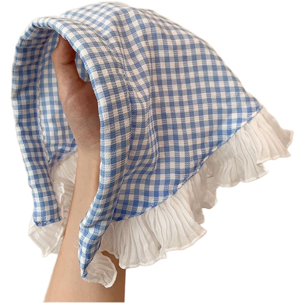 Delicate Lace Patterns Vintage Lace Hairband Plaid Triangle Scarf
