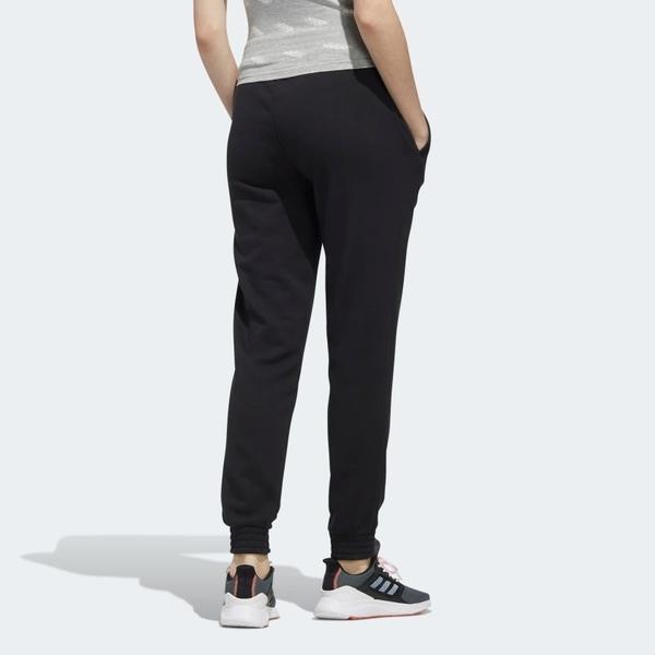 Adidas Favorites Knit Pants Letter Print Elastic Waist Cuffed Casual Pants Women Pants Black FM6189