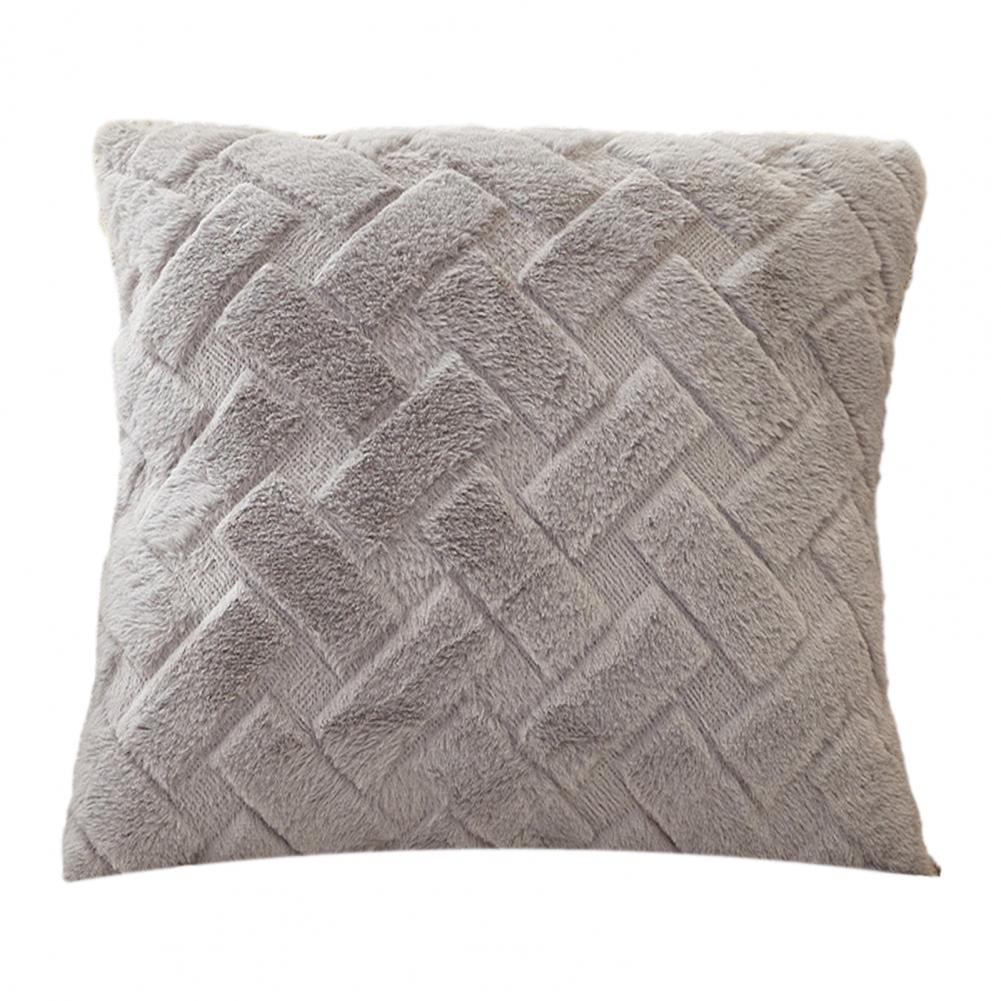 Pillowcase for Sofa Plush Fuzzy Cushion Cover with Hidden Zipper Soft Throw Pillowcase for Room Bedroom Home Office Decor Plain