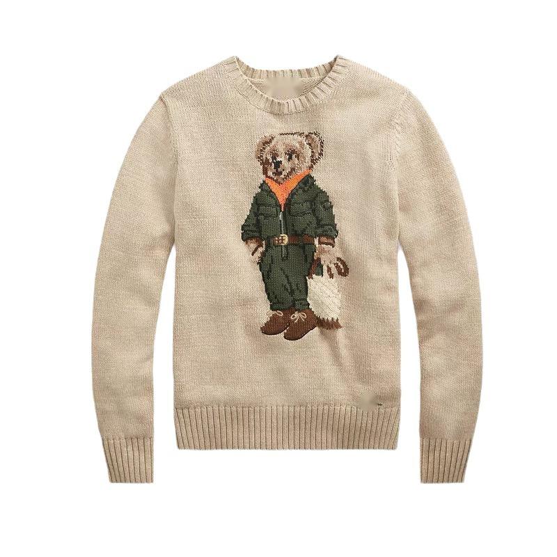 Xiao Ma Høstklassisk Brodert Retro Amerikansk Casual Løs Genser
