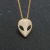 Ins European and American New Alien Mask Pendant with Micro Inlaid Zircon Hip Hop Rap Singer Men Necklace