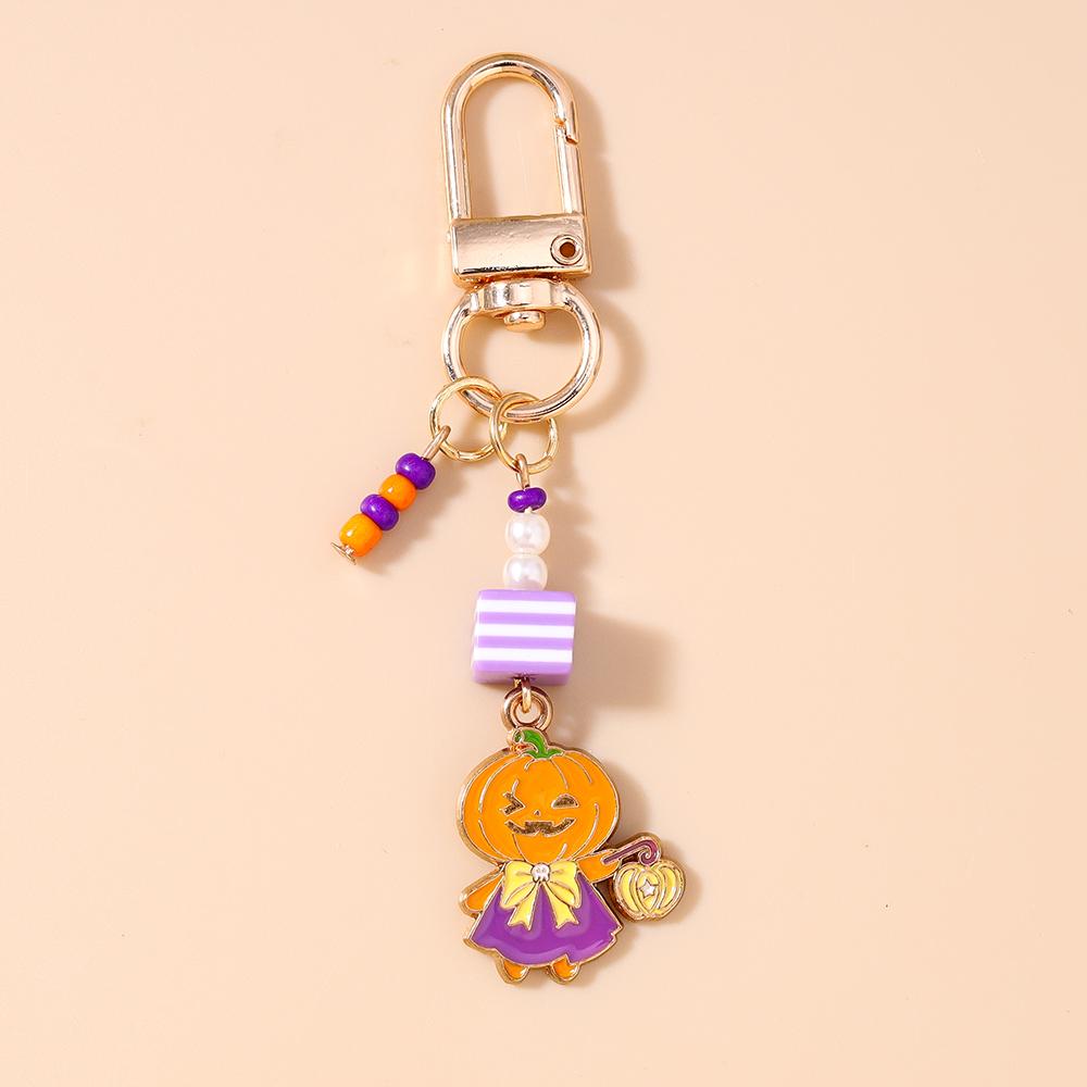 Ładny Emaliowany Halloweenowy Brelok Duch Nietoperz Wisiorki do Kluczy dla Kobiet Dziewcząt Dekoracja Torebki DIY Ręcznie Robiony Breloczek Prezent