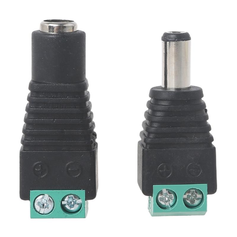 DC Power Jack Plug Adapter Connector 12V Male+Female 2.1x5.5mm DC Power Connector for CCTV Camera LED Strip Ligh