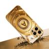 Goldene A-Buchstaben Mechanische Technologie Stil Muster Glas Handyhülle Geeignet für iPhone 17 16 15 14 13 12 11 etc.