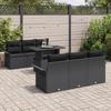 Ensemble de canapé jardin vidaXL 7 pièces avec coussins Noir Rattan Poly, Canapé jardin 2 places vidaXL avec rangement &amp; 3356946