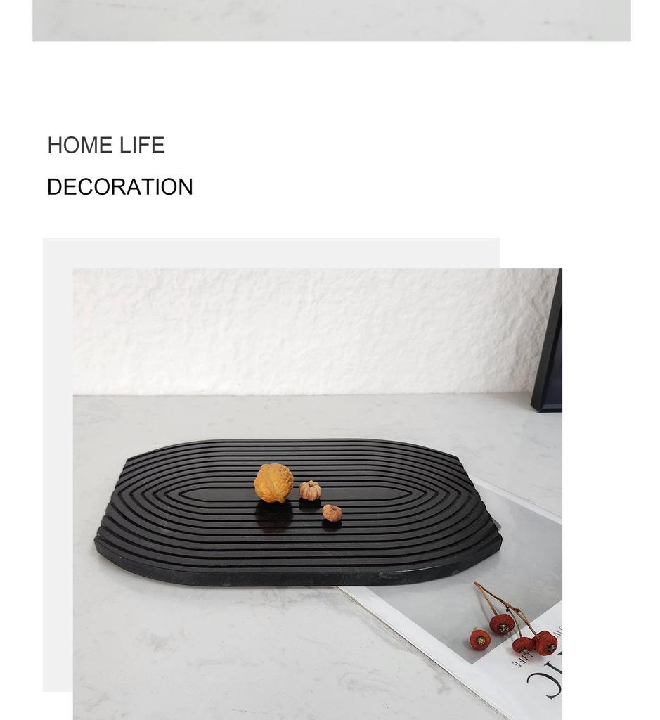 Modern Marble Tray Ornament for Living Room, Bedroom, and Hotel Décor