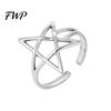 Hollow Star Shape Finger Ring Thumb Adjustable Opening Design Titanium Steel Band Versatile Jewelry Gift