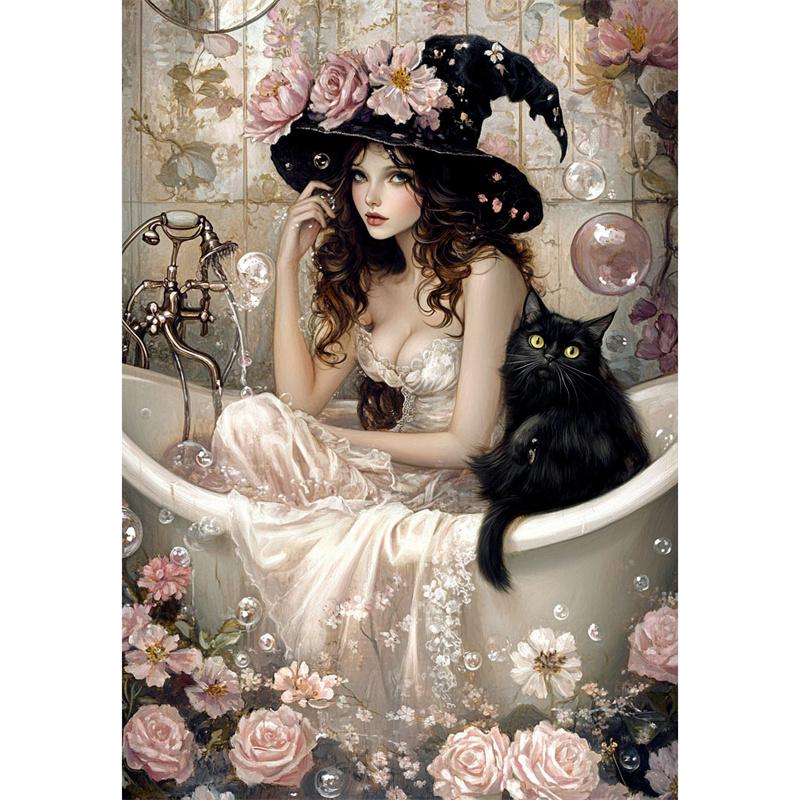 

5D алмазний набір для вишивки хрестиком Зелена дівчина Алмазна вишивка Набір для вишивки хрестиком DIY Round 50x70cm