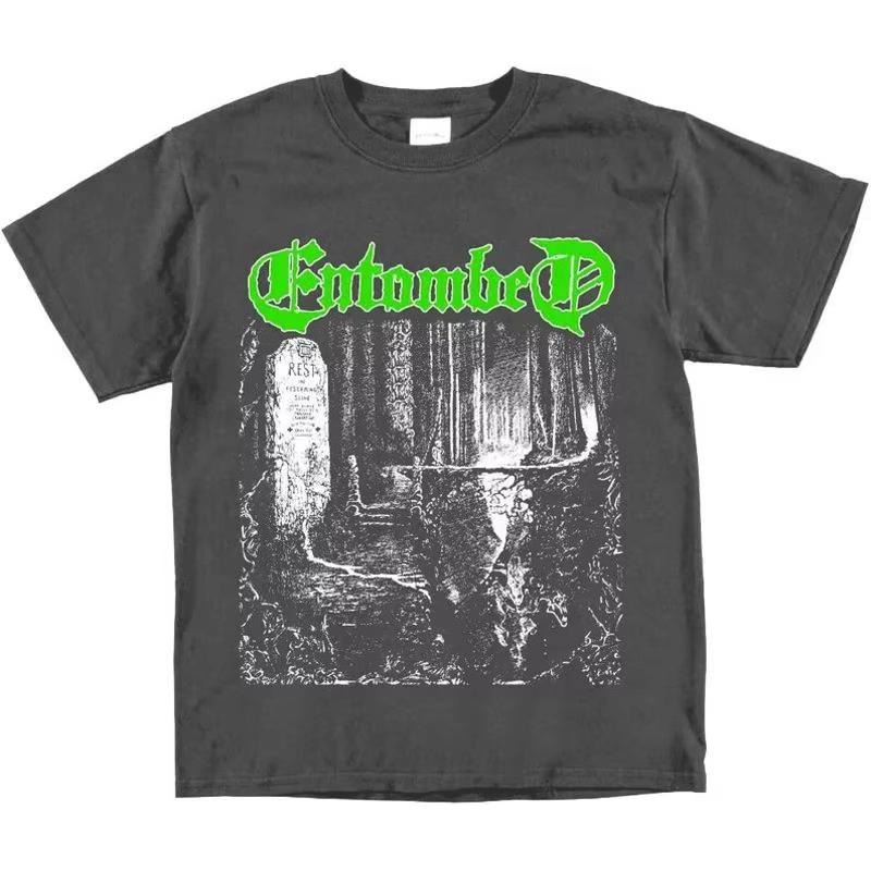 Vintage Death Metal Style T-shirt Disposer Coroner Unisex Cotton Short-sleeved T-shirt Loose High Street Vintage Dark Style