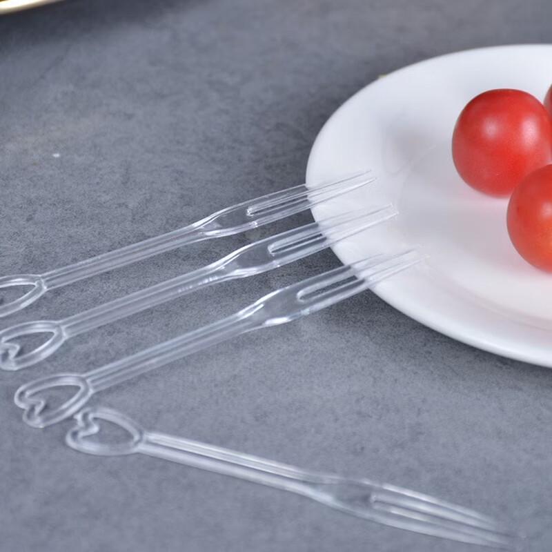Transparent Plastic Fruit & Dessert Fork