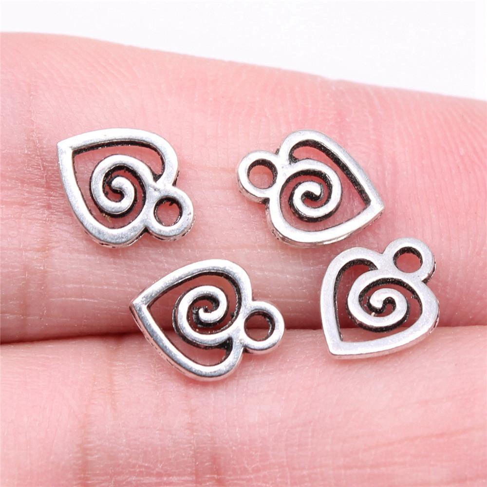 Charms Openwork Heart Pendants Vintage Jewelry Supplies QC068