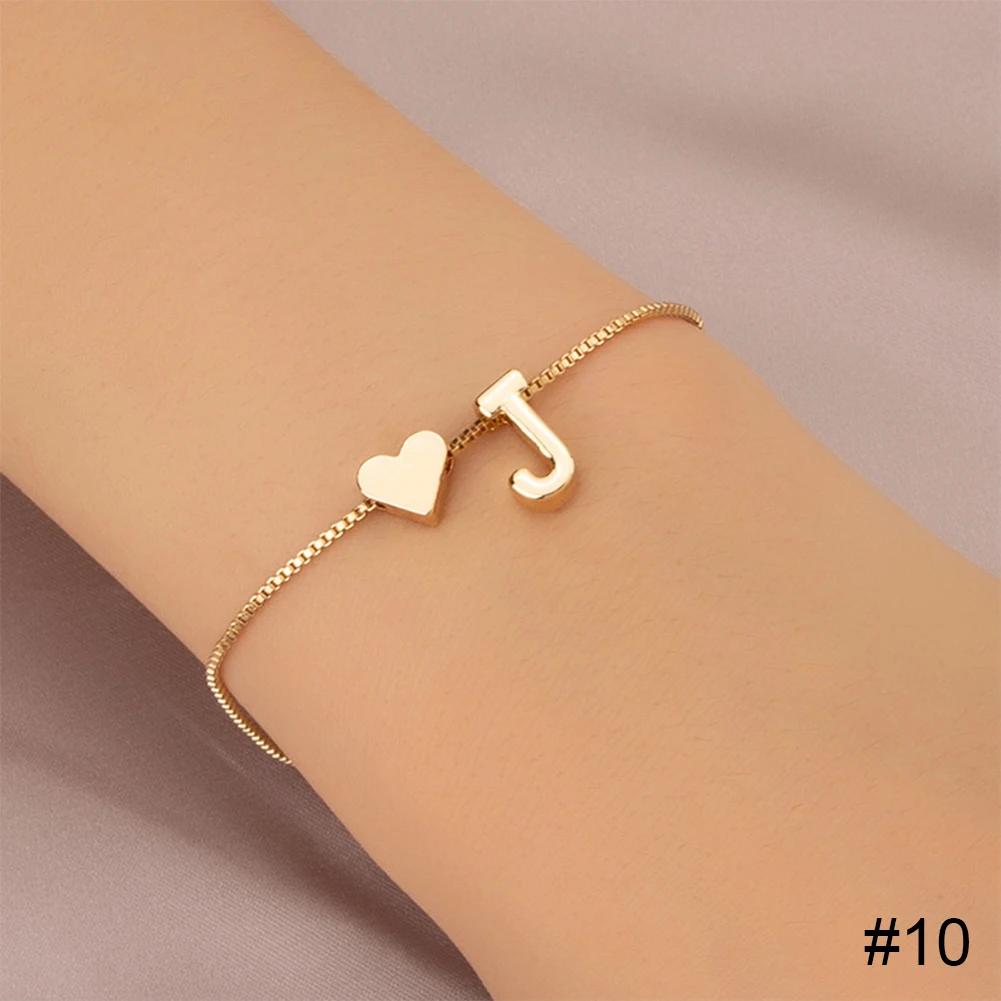 Simple Fashion Love Letter Bracelet Retro Adjustable Alloy Letter Bracelet Women Hand Jewelry Accessory
