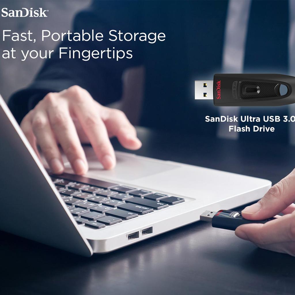 SanDisk 128GB Ultra USB 3.0 Flash Drive 16GB 32GB 64GB 256GB 512GB Original Memory Stick U Disk Pendrive CZ48 Max 130Mb/s for Computer