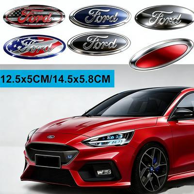 Hrkqj5 New ABS Car Front Logo Rear Trunk Emblem Sticker For Escape Kuga Fiesta Ranger Mondeo Fusion Edge Focus Mustang Accessories
