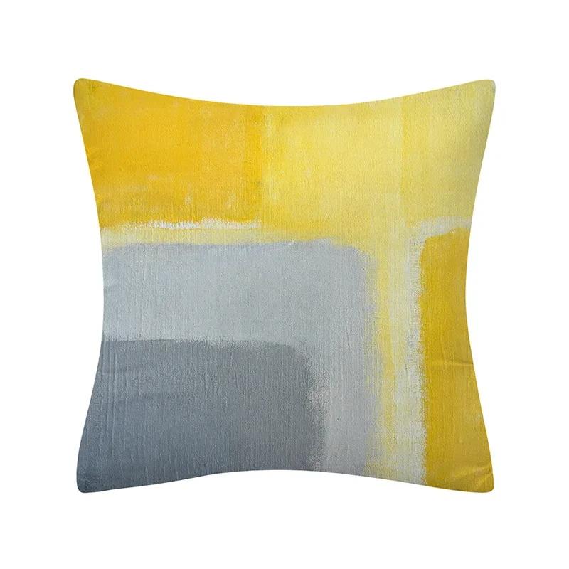 30X50/40X40/45X45CM Abstract Oil Painting Geometry Cushion Cases Yellow Blue Green Modern Abstract Art Pillows Case Sofa Pillows