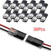 20/30/50pcs Double-Wire Plug-in Connector with Locking Buckle Pluggable LED Wire Connector 2 Pin 2 Way Universal Compact Wire