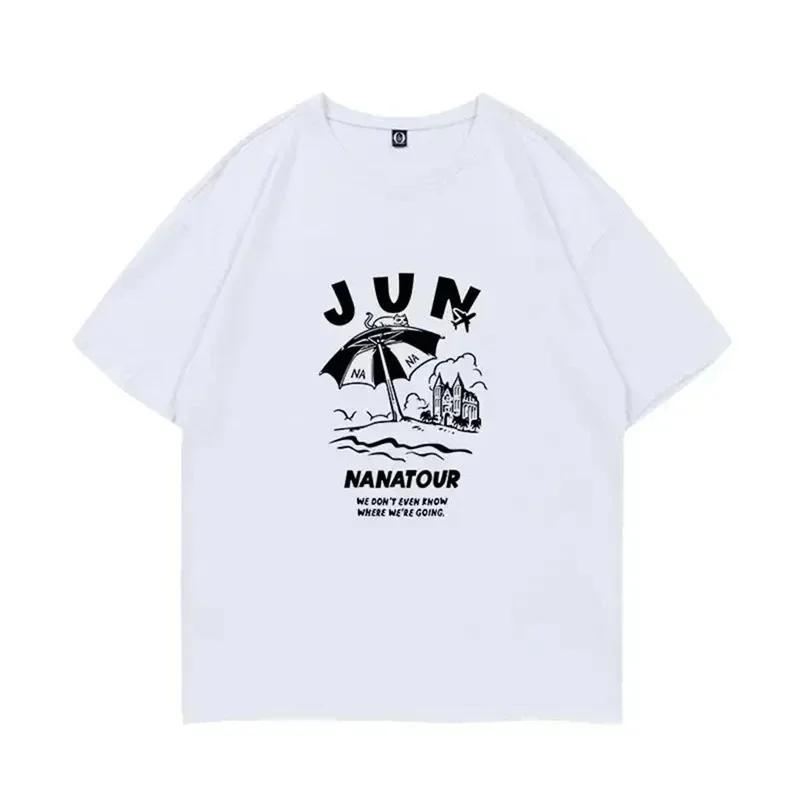 Sommer Einfach Weiß Buchstabe Mode Harajuku Druck Kurzarm Kpop Nana Damen T-Shirt SCoups Jeonghan The8 Y2k Damen Oberteil