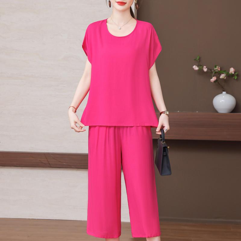 Elegant Women's Pants Sets Summer Vintage Clothes Casual Plus Size 2 Piece Sets