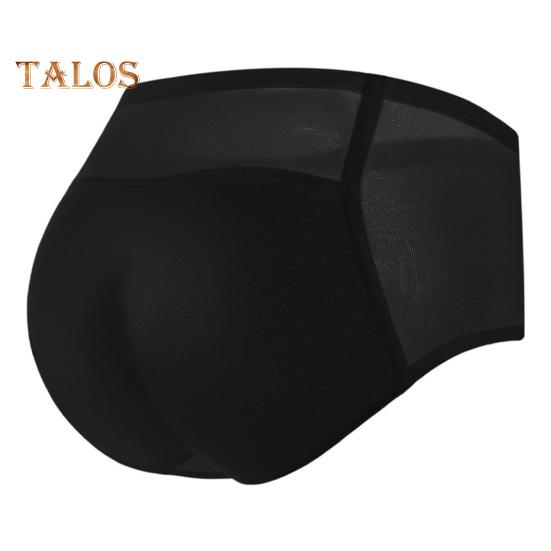 Women Underpants Thin Mesh Patchwork Seamless Mid Waist Butt-lifted Ergonomic Design Fake Butt Padded Butt Enhancer Sponge Hip Pad