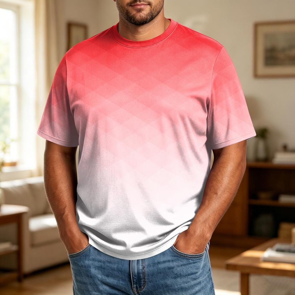 Men's Big Size Casual T Shirt Breathable Loose Fit Short Sleeve Crew Neck Tee Top for Everyday Wear Summer Outdoor Activities