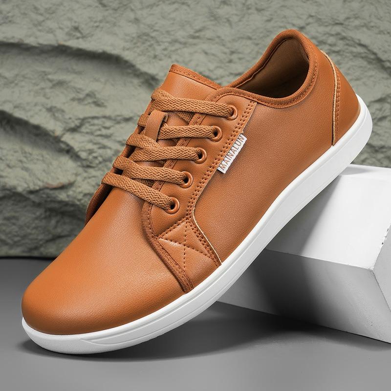 Men's Barefoot Shoes Fashion Wider Leather Casual Shoes Comfortable Walking Flats Luxury Men's Sneakers Large Size48 Male Shoes