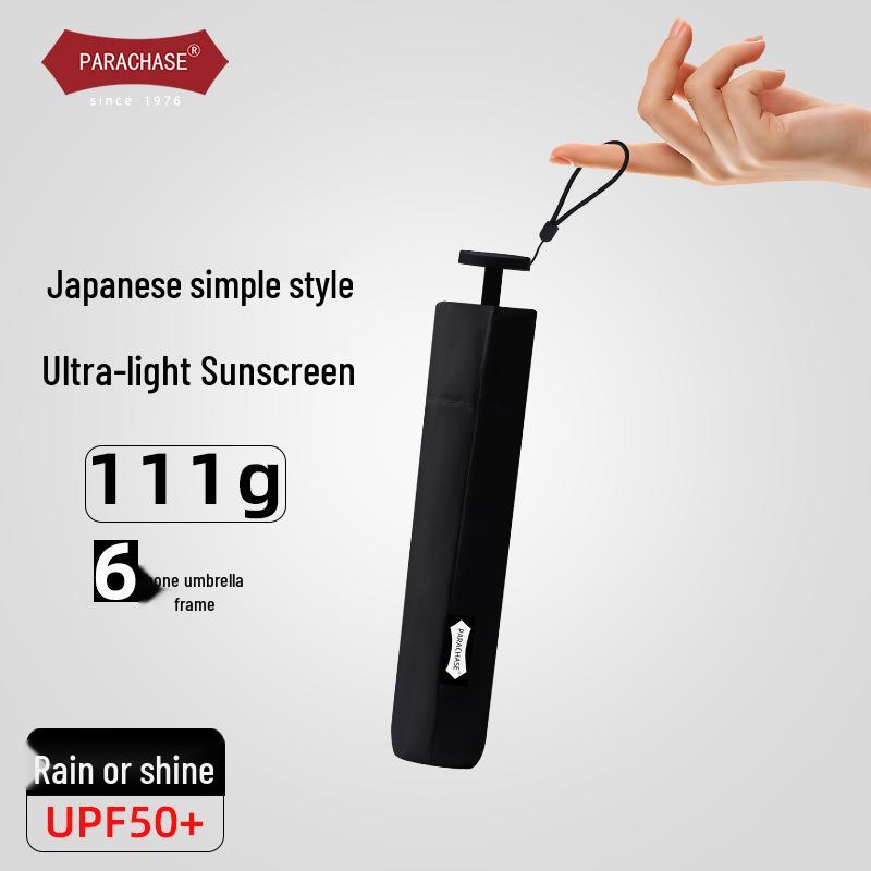 PARACHAS Compact Dual-Use Pencil Umbrella: 111g Portable Sunshade, Sunscreen, Anti-UV Protection