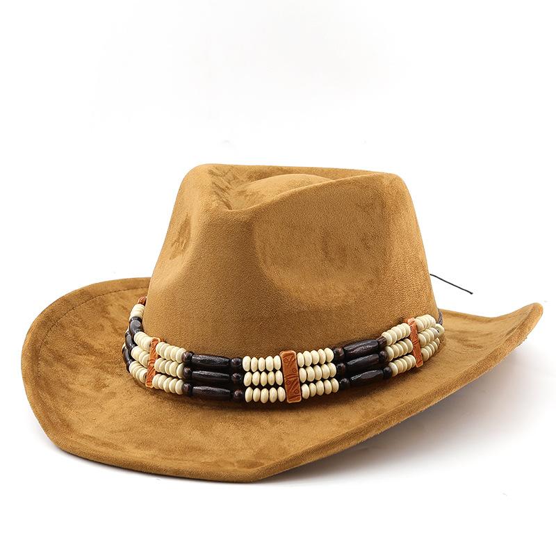New Trendy Elegant Suede Flared Brim Fedora Retro Hats For Men And Women Outdoor Travel Jazz Hats Ethnic Style Cool Cowboy Caps
