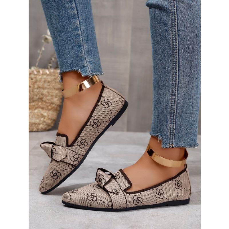 New Spring and Autumn Pointed Toe Flat Single Shoes Large Size Fashion Flying Weaving One Foot Casual Women's Shoes