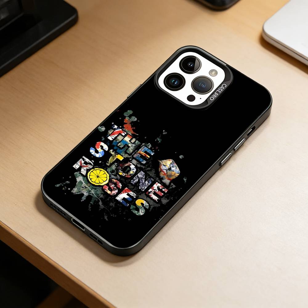 B-Band The Stone Roses Phone Case For iPhone 17,16,15,14,13,12,11 Plus,Pro Max,XS,Colored Silver Plated Inside Cover