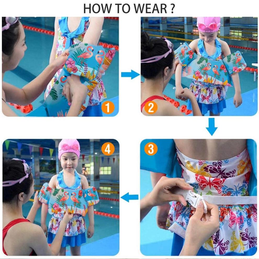Kids Swim Vest with Arm, 57x18cm, Polyester Foam, 22-58Ibs