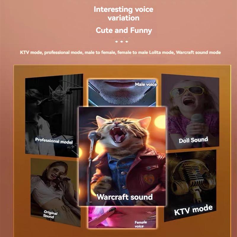 20W Super Bass Wireless Bluetooth Speaker Built-in Sound Card Colorful Light Effect Subwoofer with 2 Mics Portable Home Karaoke