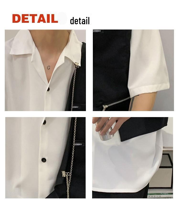 Men's Hong Kong-Style Long-Sleeve Hip-Hop Fashion Jacket-Shirt