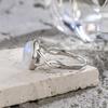 925 Silve Ring with Natural Moonstone Oval 8*10MM Simple Minimalist Twist Ring Party Gifts Fine Jewelry for Women