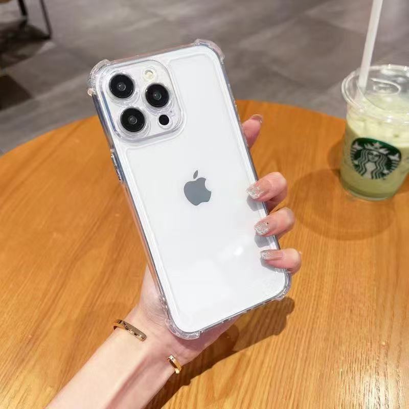 

4 Corner Shockproof Phone Case for apple iPhone X XS XR 11 12 13 14 15 16 Pro Max Plus Clear Hard Cover Slim iPhone 12
