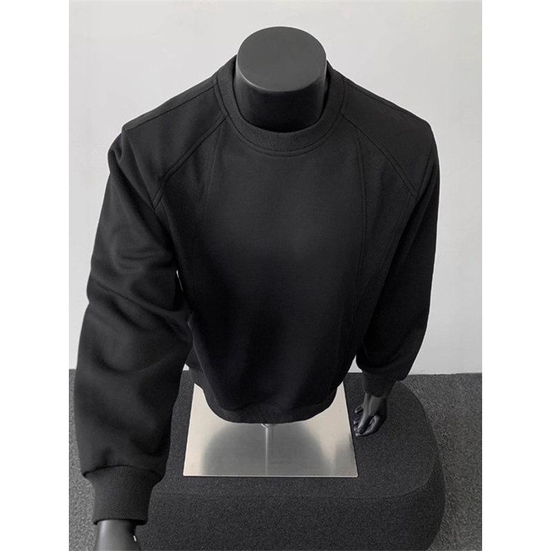 Men's Plus Size Heavyweight Crewneck Hoodie - Fleece Lined, Loose Fit, Long Sleeve, Trendy for Autumn and Winter