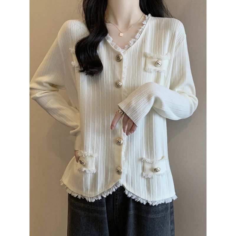 Plus Size Belly Covering Graceful Tassel Sweater Bottoming Shirt Women Spring and Autumn Fat Sister Western Style Versatile Slimming Knit