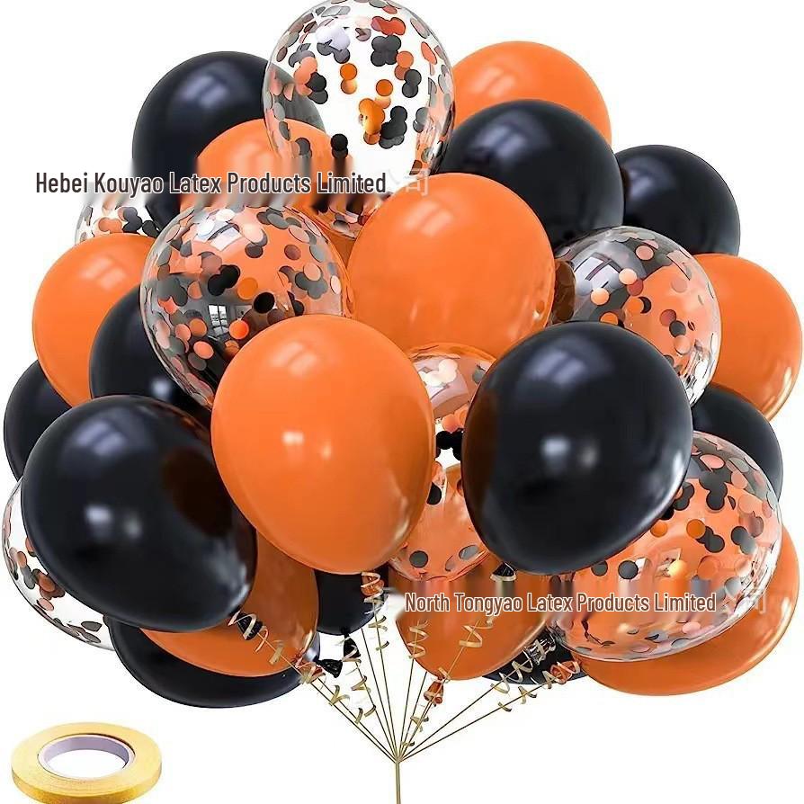 

2025 Halloween Horror Party Metallic Sequin Balloon Set - Ghost & Pumpkin Theme