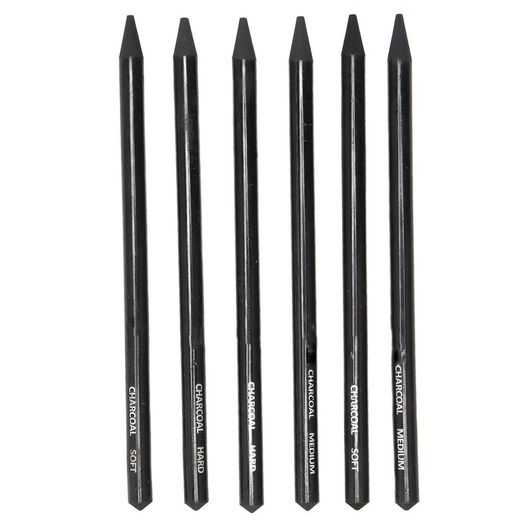 6pcs Charcoal Pencils Set Easy To Color Prevent Breakage Drawing Pencils for Sketching Drawing