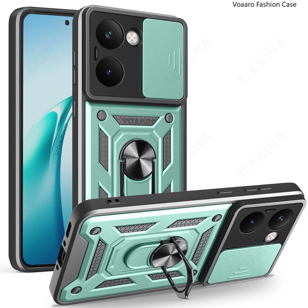Slide Lens Armor Funda for OPPO Realme P3 Ultra India Case for Realme P3 Ultra Case Magnetic Ring Stand Holder Shockproof Cover