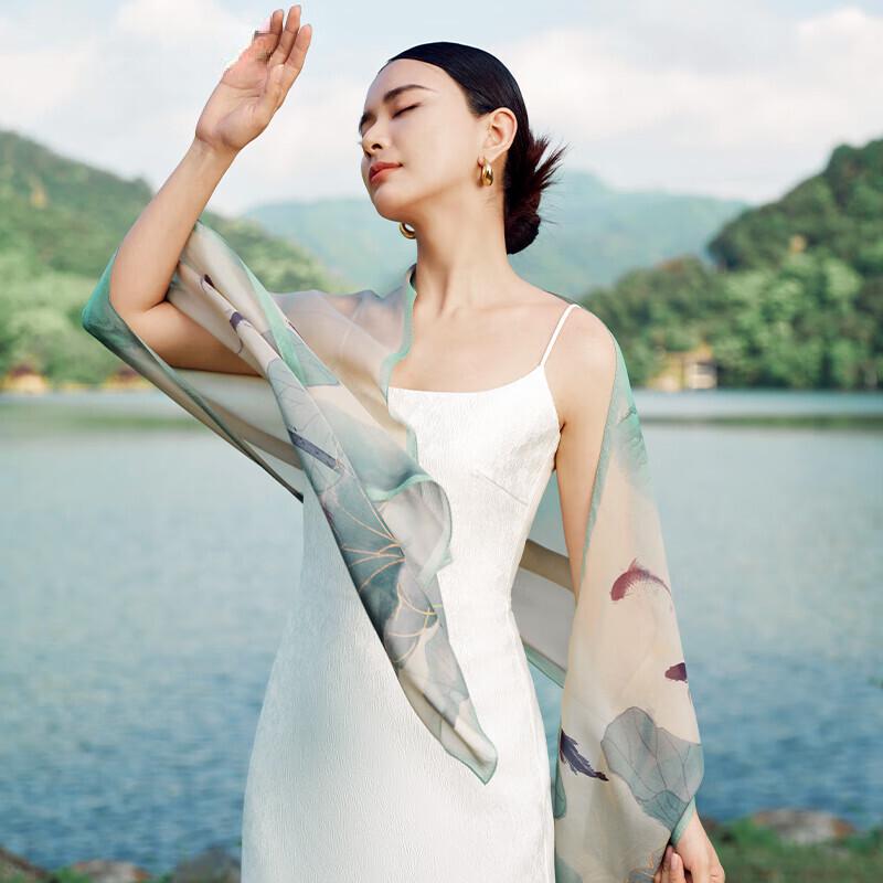 Wanshili Mulberry Silk Scarf Shawl for Women