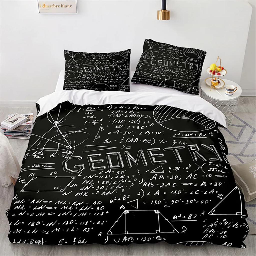 Mathematical Formulas Math Equations Soft Duvet Cover Suitable for Children Young Boys plus Young Girls Who Love Mathematics Scholars Comfortable