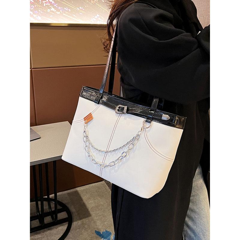 Commuter Large Capacity Bag Female  New Popular All-Matching French Style Single Shoulder Tote Pack Fashion Student Handbag