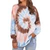 Women Tie- Gradient Contrast Color Long Sleeve Top Pullover Sweatshirt