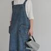 Versatile Denim Apron for Home Chefs Easy Care and Breathable Fabric Cotton Denim Apron for Cooking and Cleaning