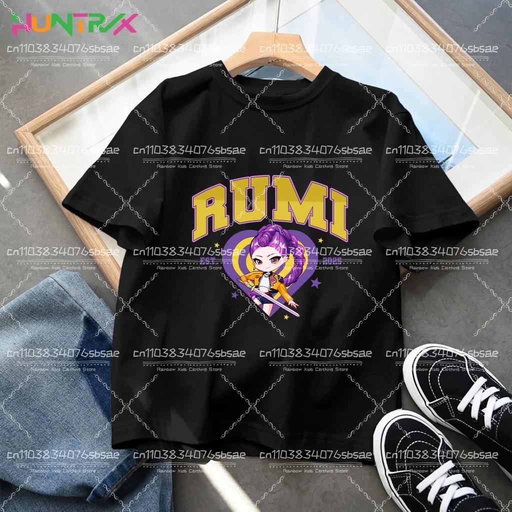 KPop Demon Hunters Kids Clothes Anime T-shirt Harajuku Casual T-Shirt Fashion T Shirts