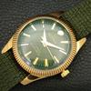 HAND-WINDING VINTAGE SWISS MENS REFURBISHED GREEN COLOR DIAL WATCH A707400-1