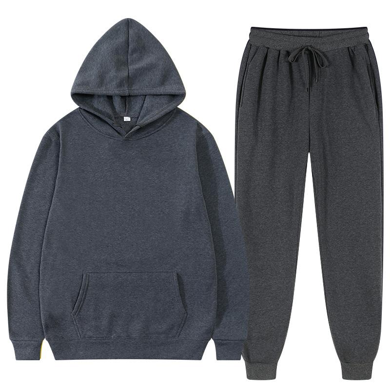 Einfarbig Hoodie Set Tasche Langarm Frauen Hoodie Herbst Casual Jogger Anzug Trainingsanzug Sweatshirt Frau Pullover Chandals Hombre