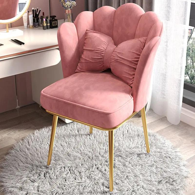 Bedroom Makeup Chair - Swivel Backrest, Computer & Office Use, Home & Dormitory Seating, Liftable Petal Design