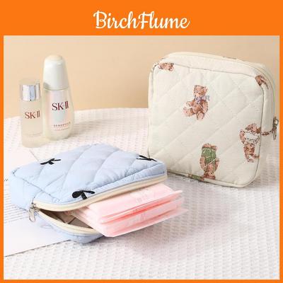 Cotton Feminine Hygiene Pad Storage Bag Large Capacity Breathable Womens Travel Organizer For Daily Use